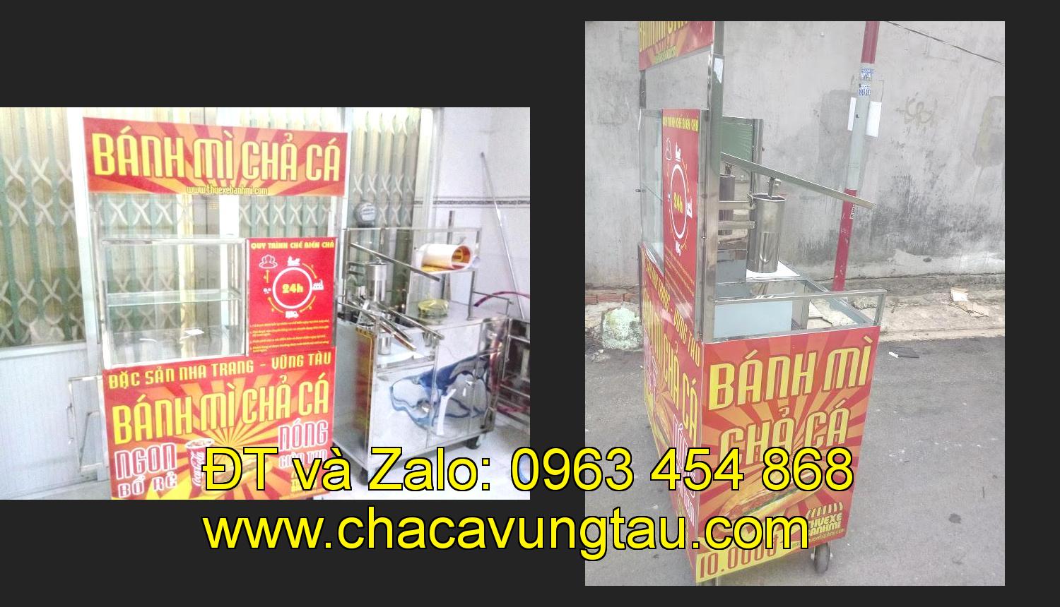 xe bánh mì chả cá inox tại tỉnh An Giang